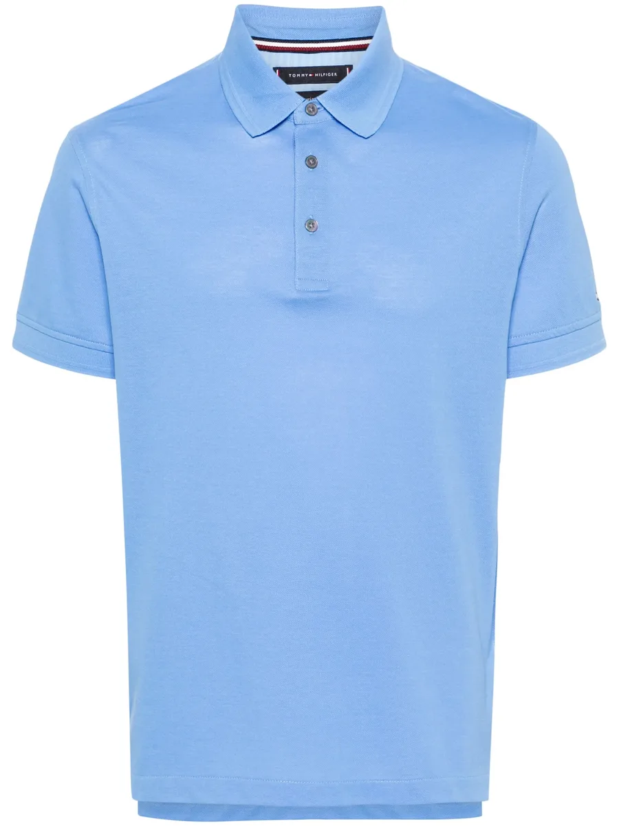 logo-embroidered piqué polo shirt 1