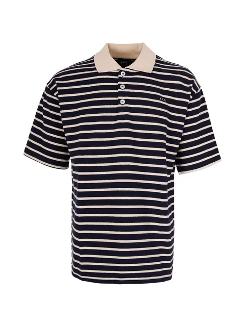 striped cotton polo shirt