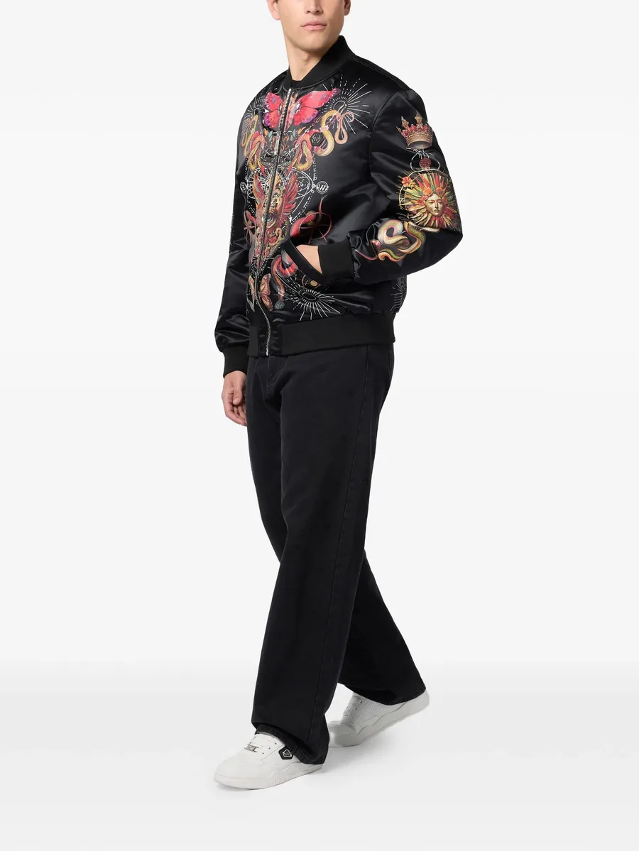 skull-print bomber jacket 4