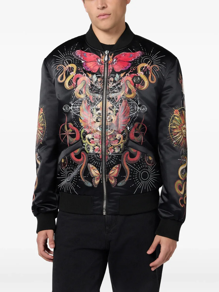 skull-print bomber jacket 5