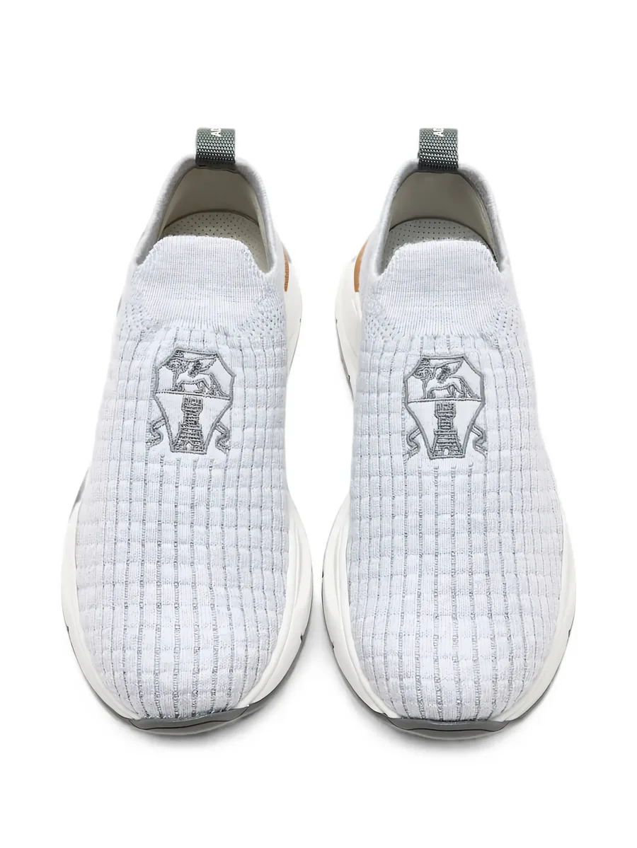 embroidered-logo slip-on sneakers 4