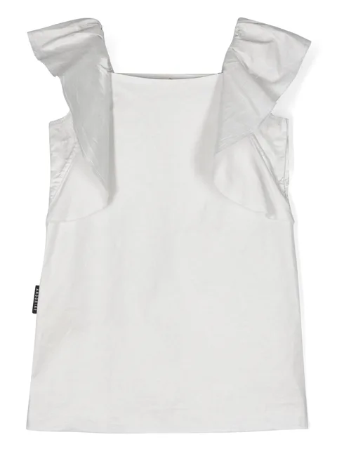 платье с квадратным вырезом и оборками