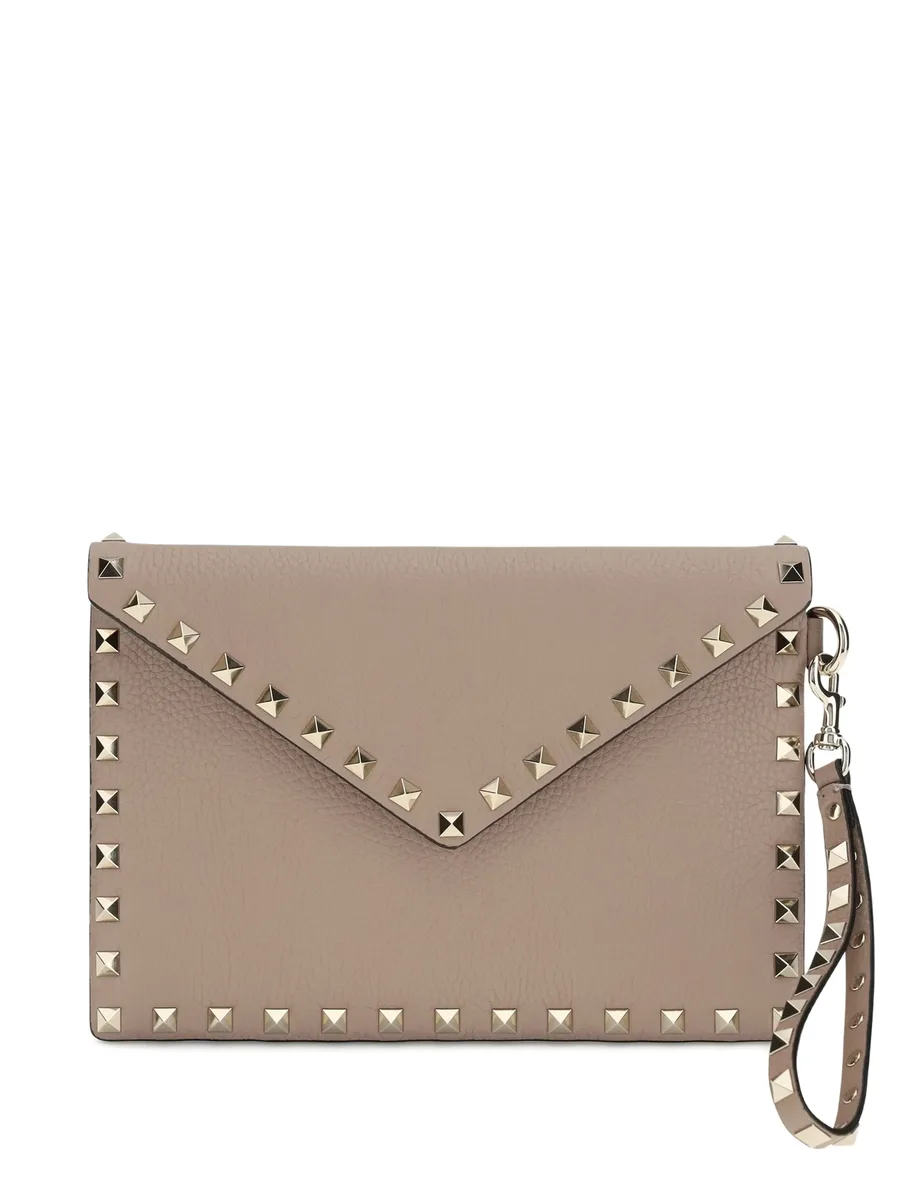 Rockstud leather clutch bag 2