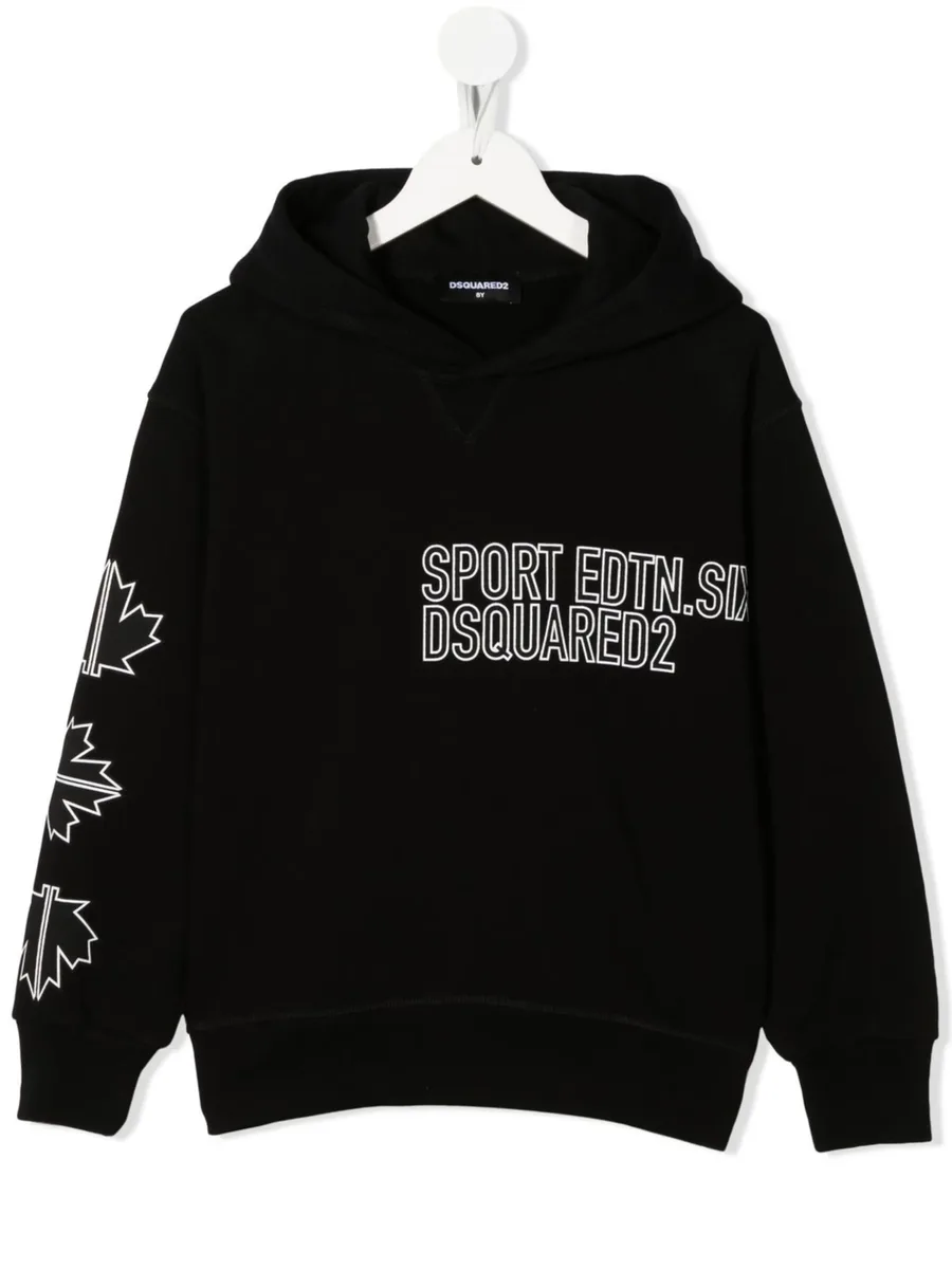 logo-print detail fleece hoodie 2