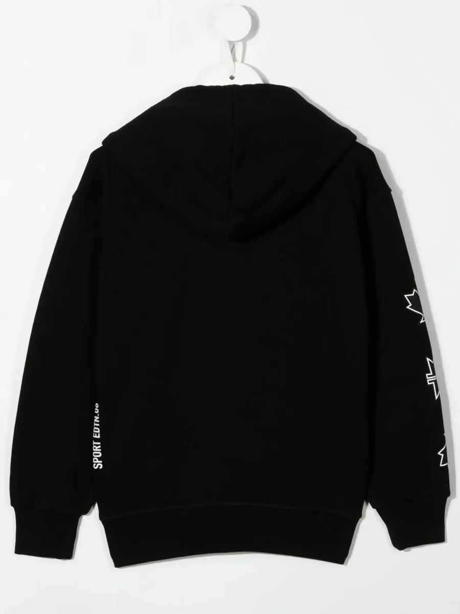 logo-print detail fleece hoodie 4