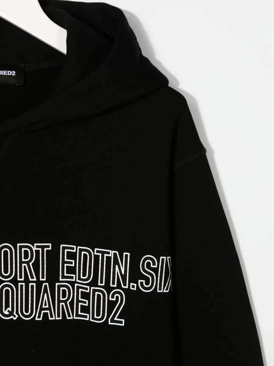 logo-print detail fleece hoodie 6