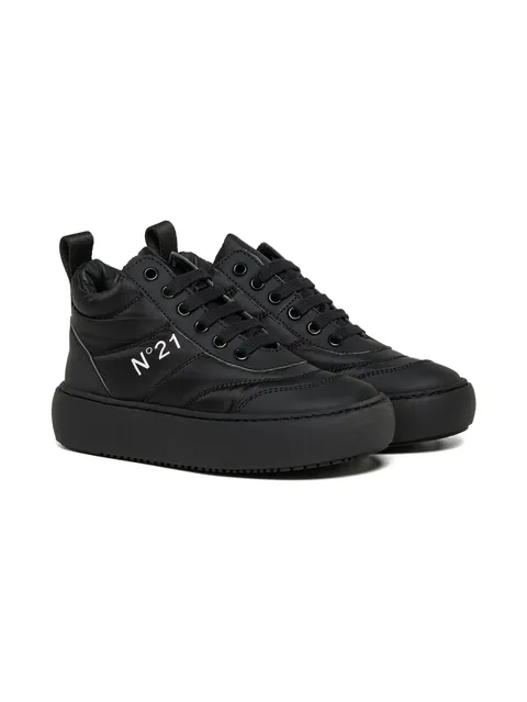 logo-print quilted sneakers