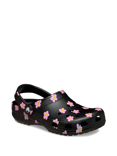 flower-print sandals