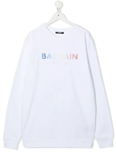 TEEN logo-print crew neck sweatshirt