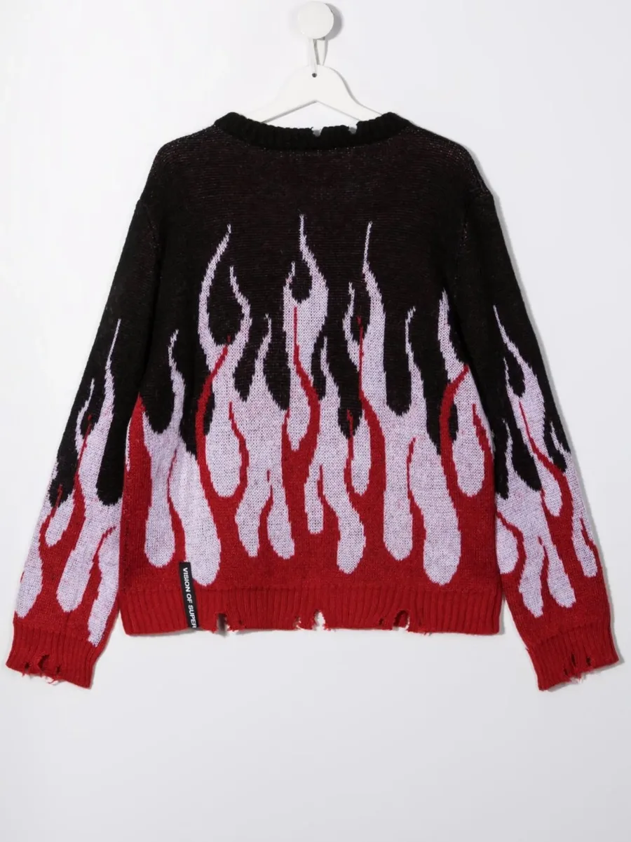 flame print distressed jumper 4