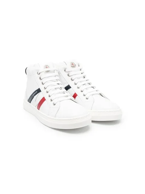 diagonal stripe print high-top sneakers