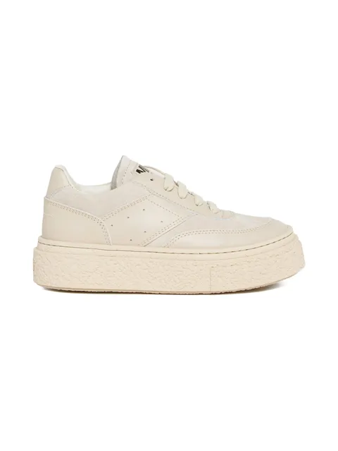 platform leather-suede trainers