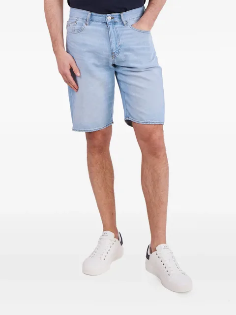 logo-patch denim shorts