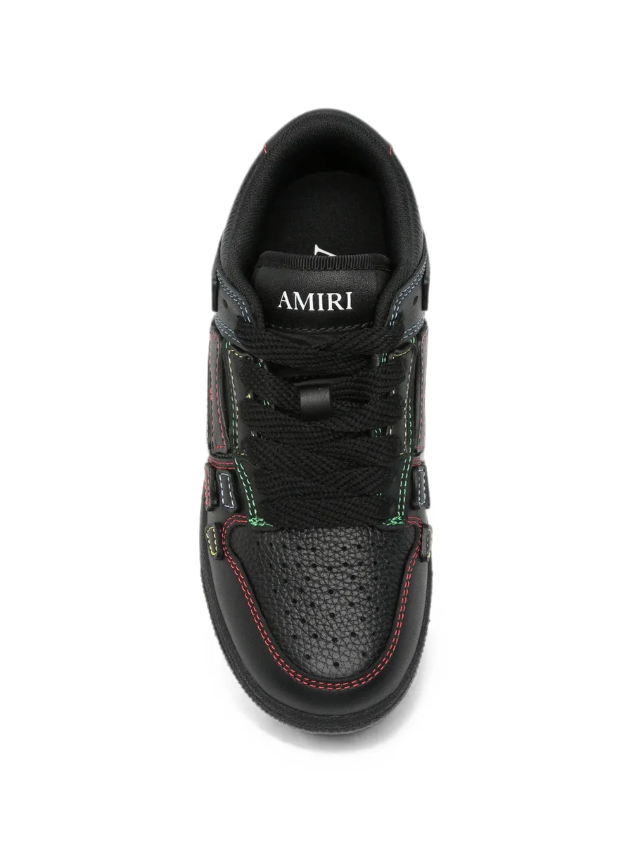 contrast-stitched perforated sneakers 5
