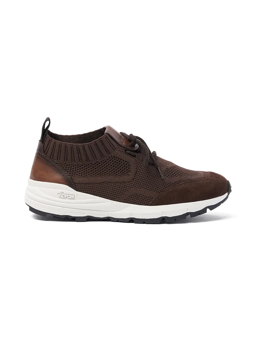 knit-textured lace-up sneakers 3