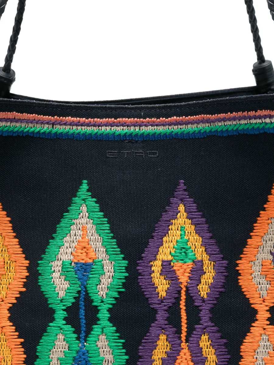 medium canvas Libra tote bag with embroidery 8