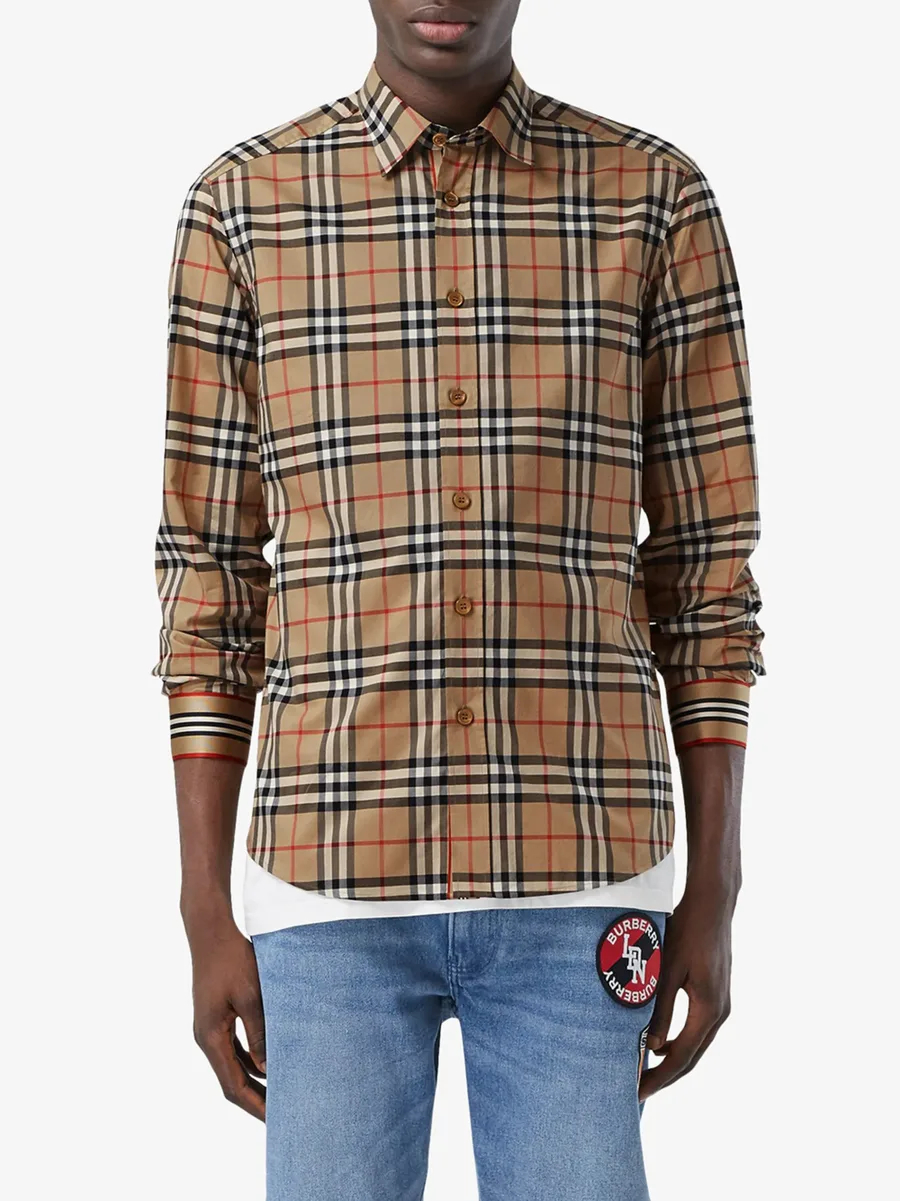 Icon Stripe cuff Vintage check shirt 6