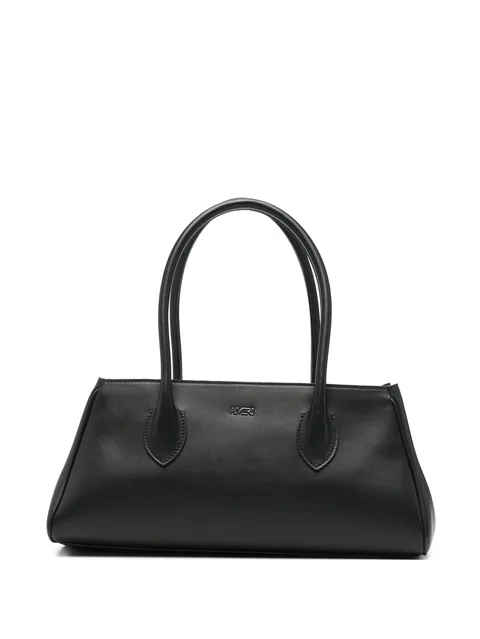 logo-plaque leather tote bag