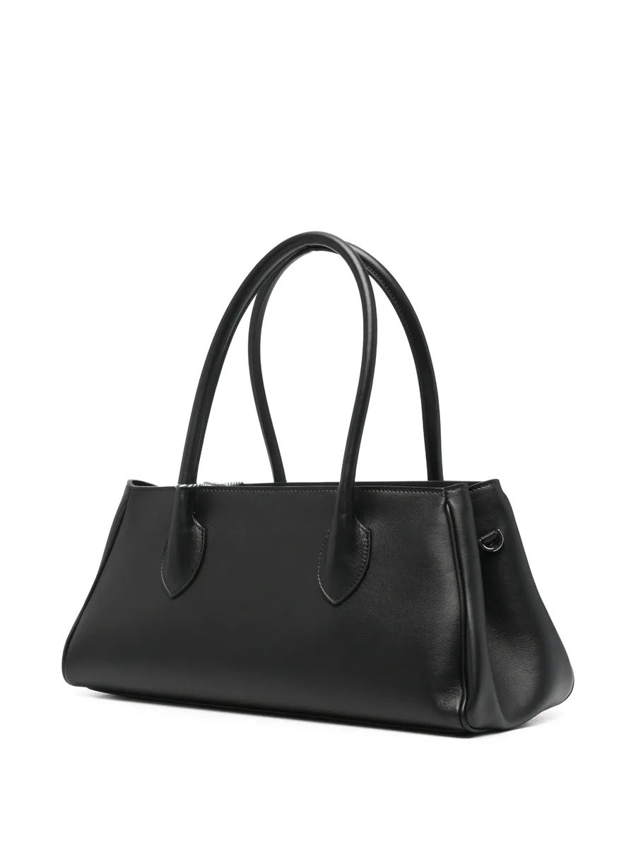logo-plaque leather tote bag 5