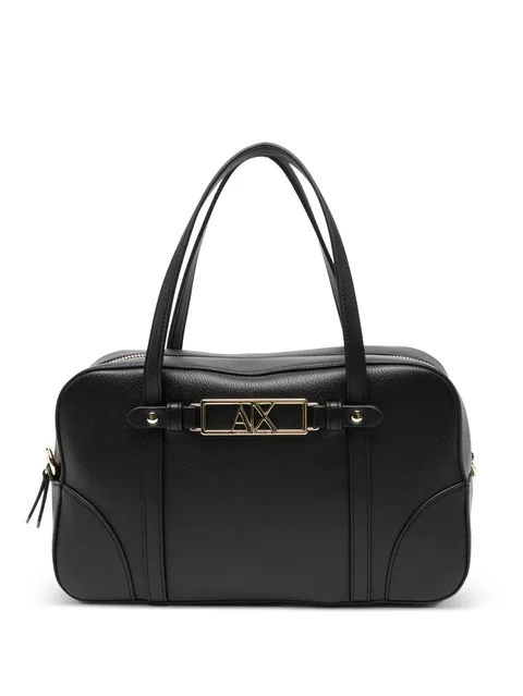 logo-plaque leather tote bag