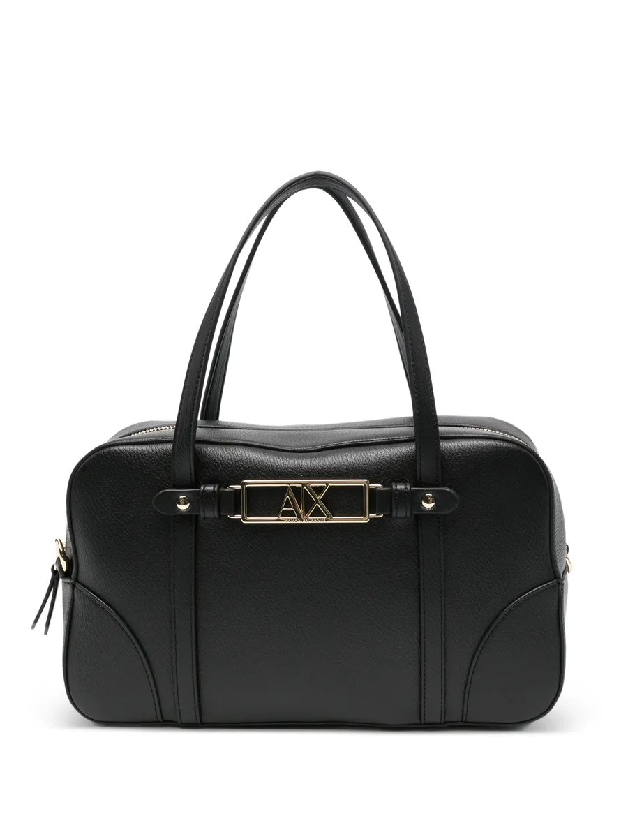 logo-plaque leather tote bag 2