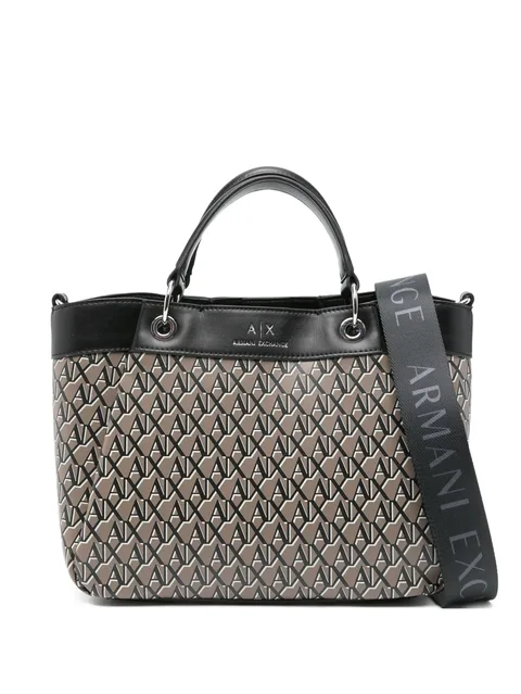 monogram-pattern tote bag