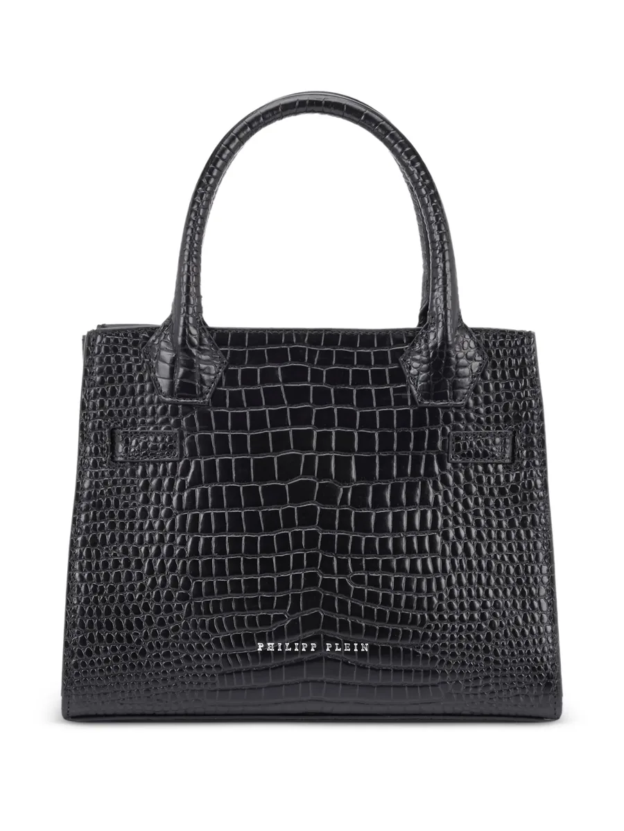 small crocodile-effect logo tote bag 4