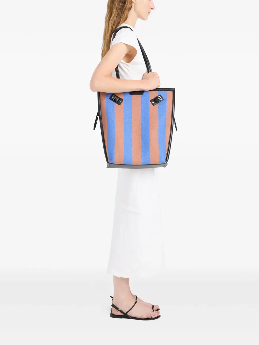 North South Days striped canvas tote bag 4