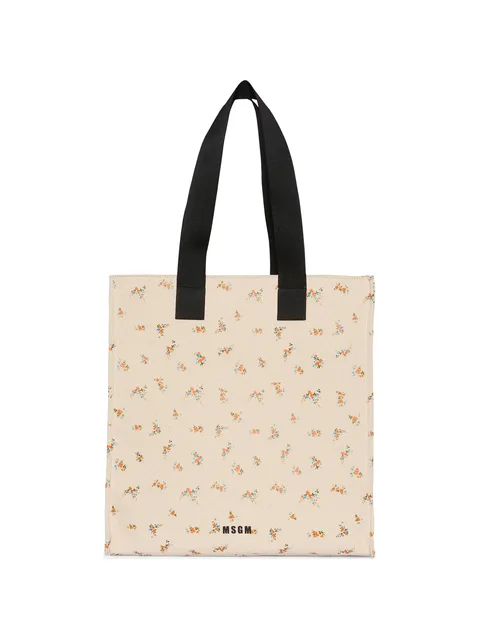floral-pattern tote bag