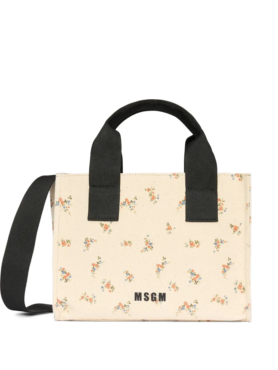 floral-print tote bag 1