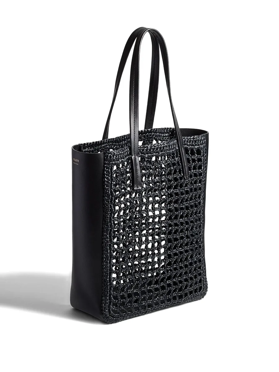 small Zoe woven-panel tote bag 9