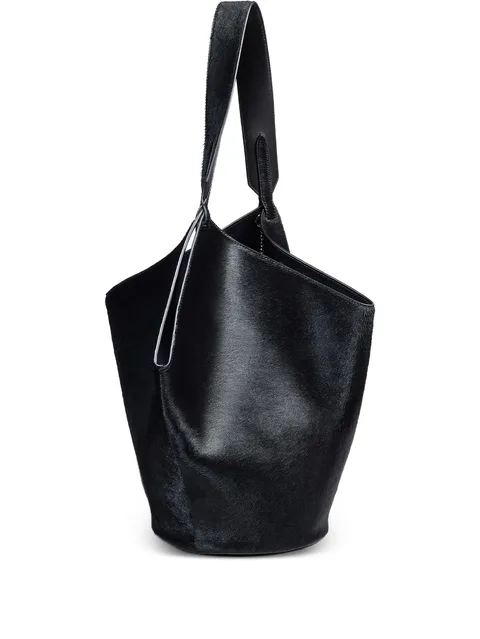 chain-detail leather tote bag
