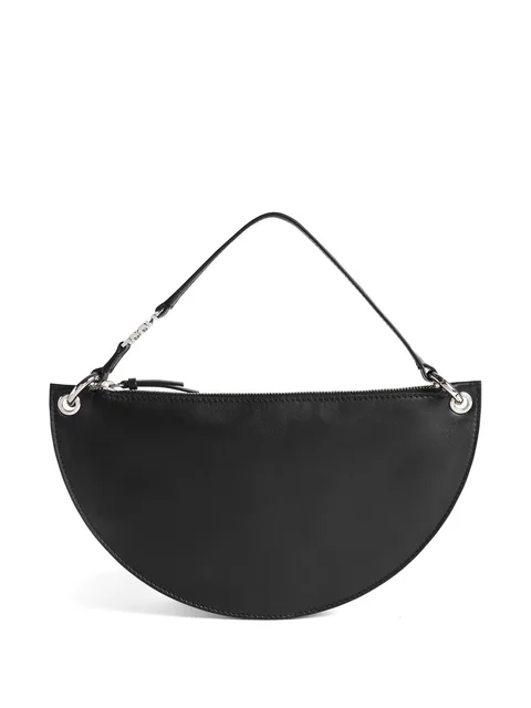 curved leather tote bag