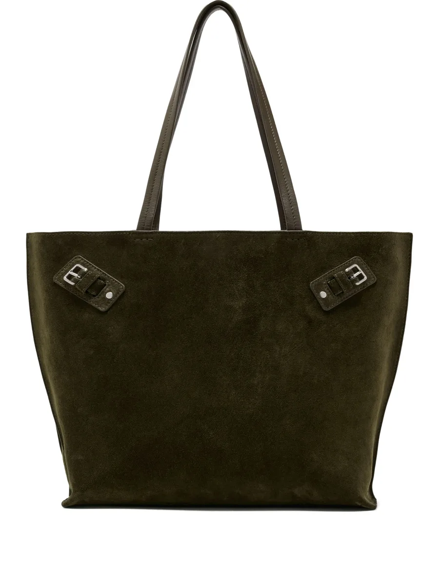 buckle-detail suede tote bag 2