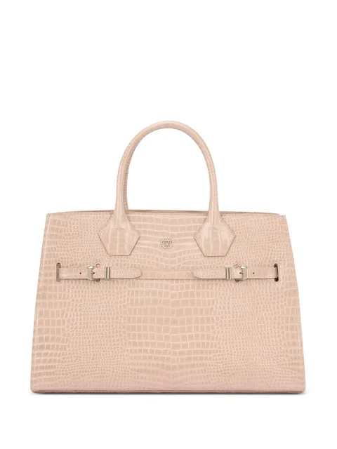 crocodile-effect tote bag