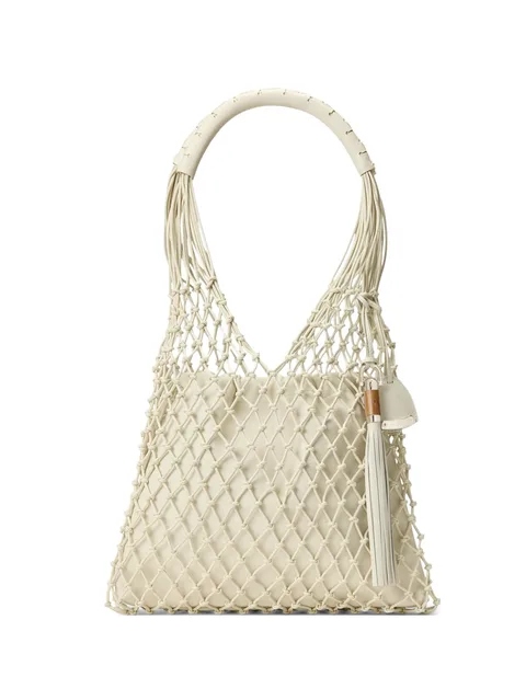 macramé tassel tote bag