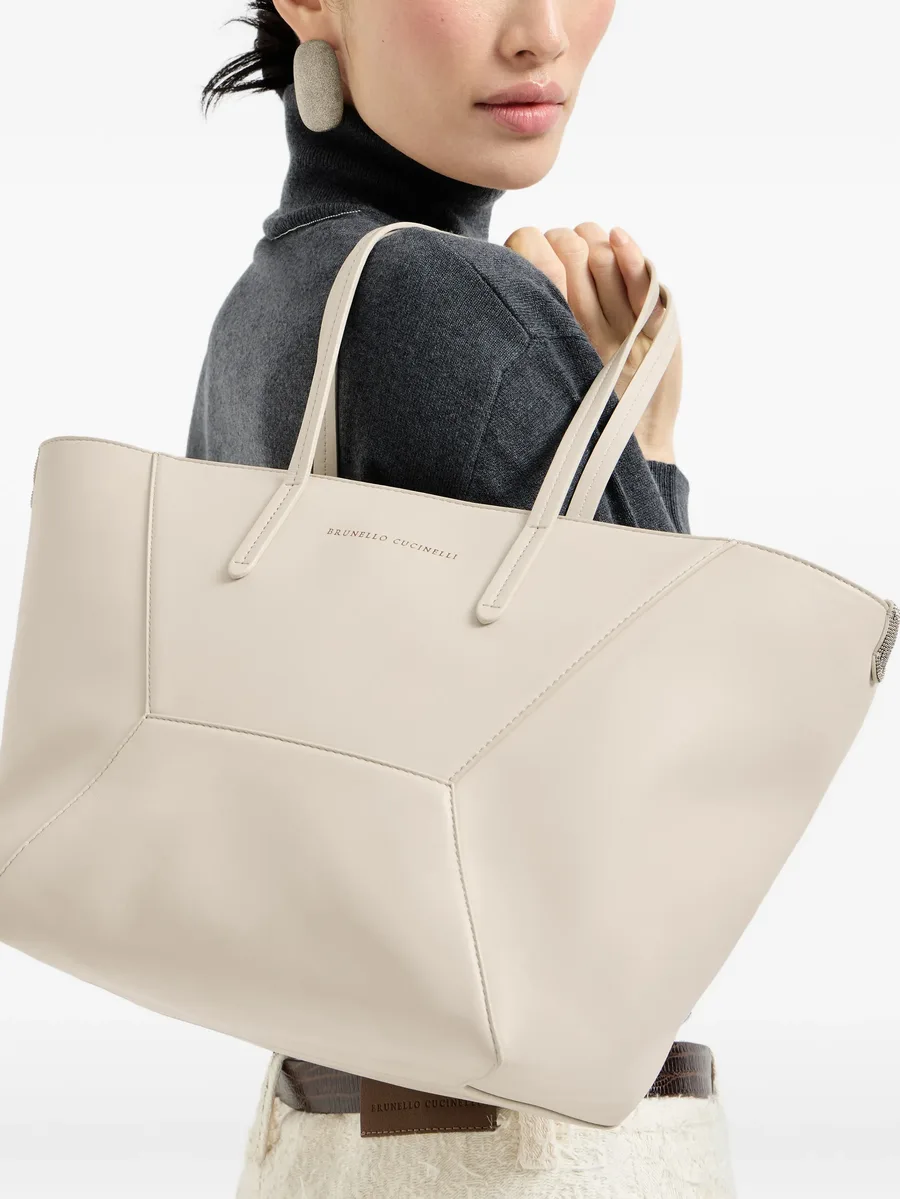 small BC Duo leather tote bag 4