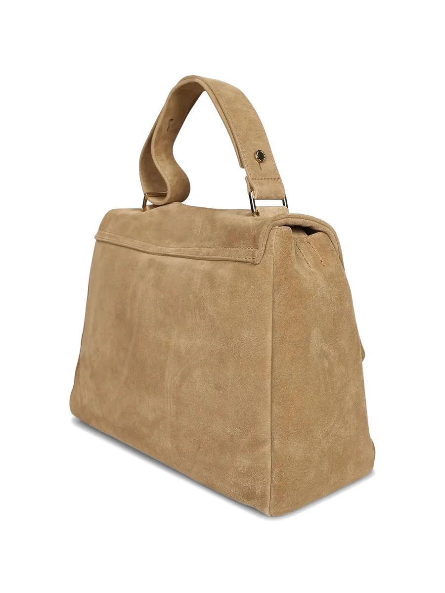 logo-lettering suede tote bag 4