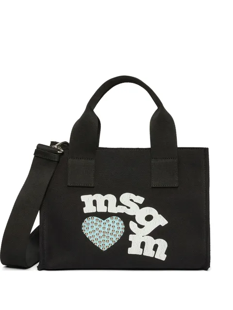 heart-print tote bag