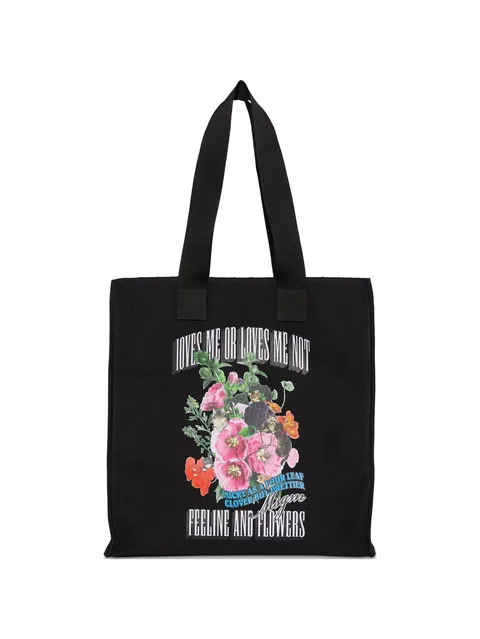 floral-print tote bag