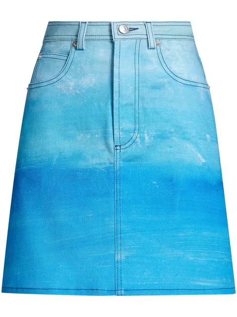 tie-dye A-line skirt