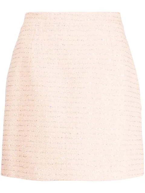 sequin-embellished tweed miniskirt