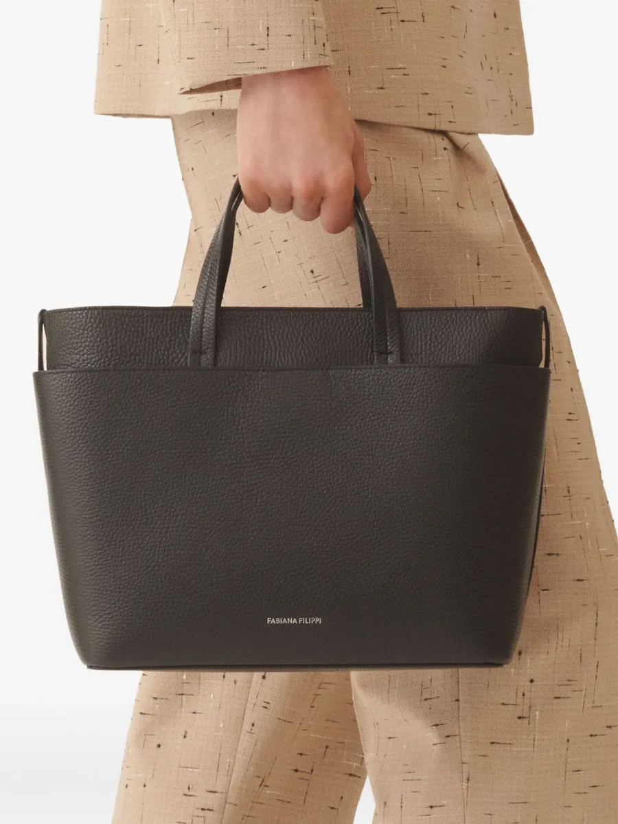 large pebble-leather tote bag 3