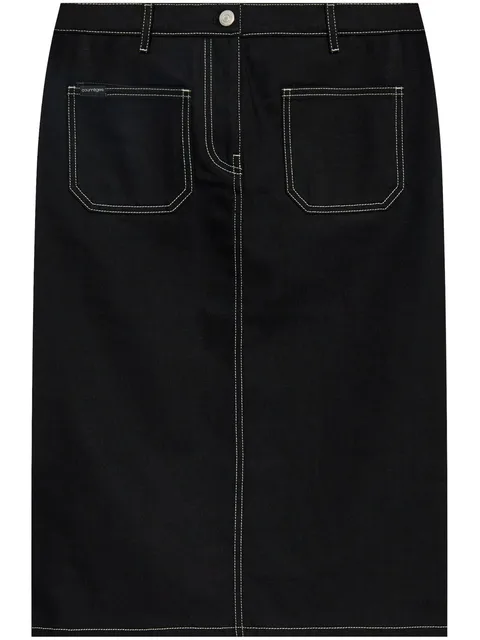 denim straight skirt