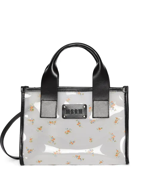 floral handle tote bag