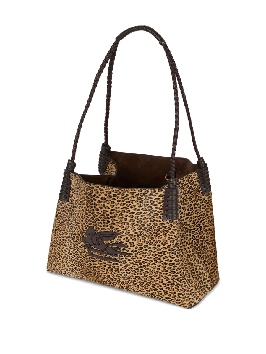 small Libra leopard-print tote bag 5