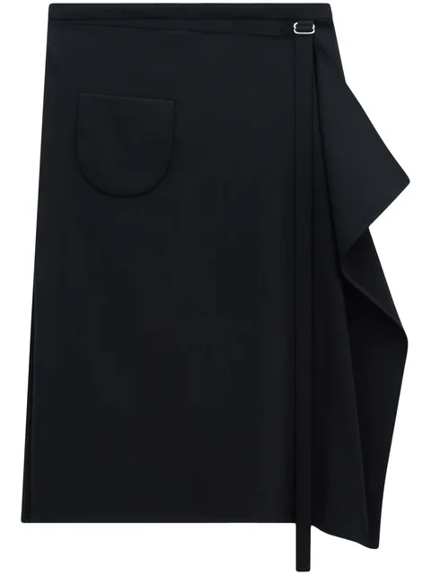tailored folded midi skirt