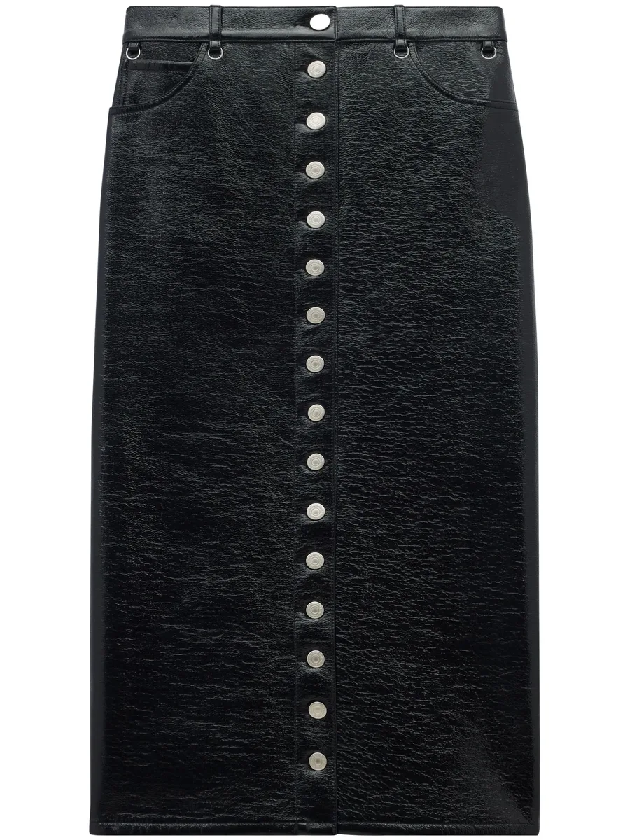 Multiflex patent-finish midi skirt 2