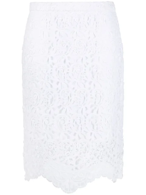 lace high-waisted midi skirt