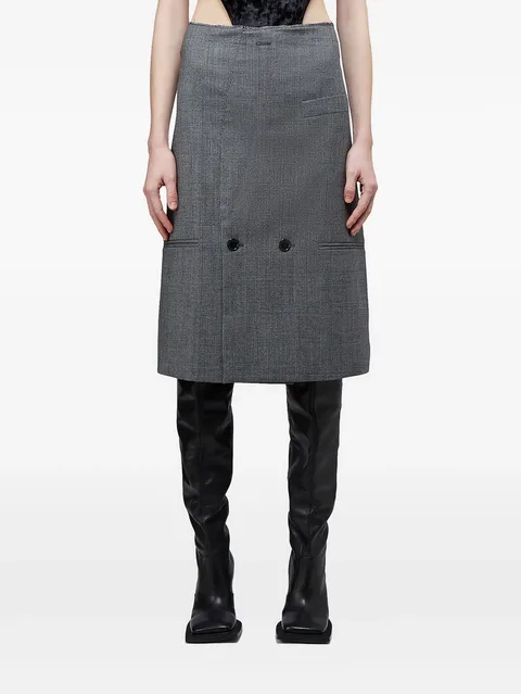 double-breasted pocket skirt